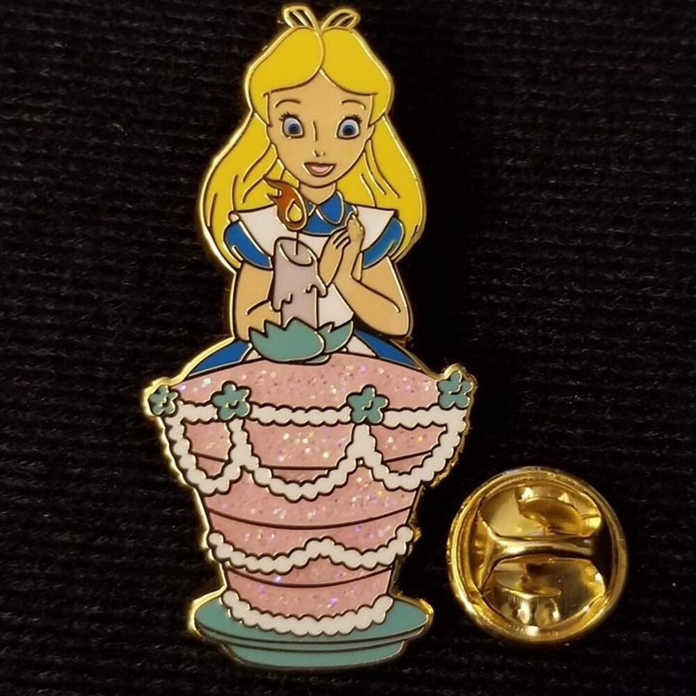 Alice Glitter Chaser Pin Unbirthday Party Disney Loungefly Alice in Wonderland